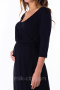Трикотажное платье на запах для беременных и кормящих мам, черный