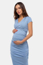Платье-футляр для беременных и кормящих мам, пыльно-голубой