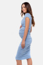 Платье-футляр для беременных и кормящих мам, пыльно-голубой