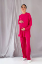 Костюм в рубчик для вагітних 4420138-1 в рожевому кольорі