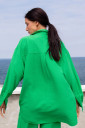 Літній костюм штани і сорочка для вагітних 4331711, зеленого кольору