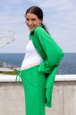 Літній костюм штани і сорочка для вагітних 4331711, зеленого кольору