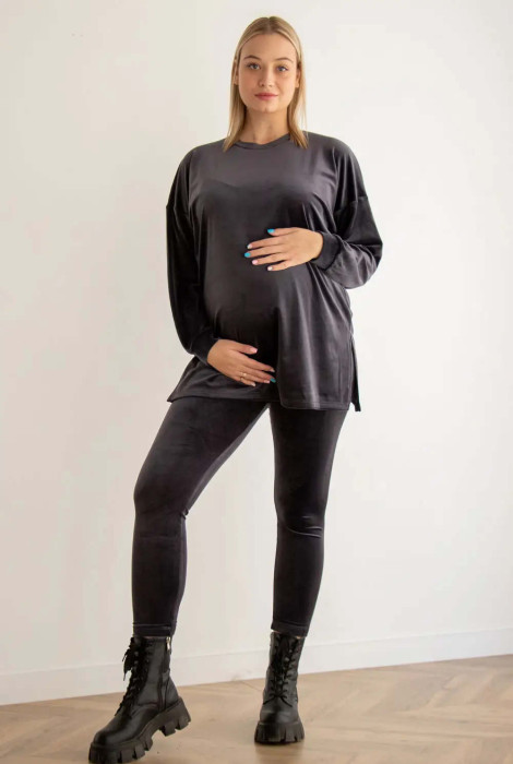 Джемпер та легінси для вагітних 44731541-4, графітового кольору