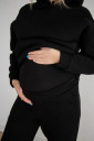 Теплий костюм на флісі для вагітних і ГВ 4464115-4, чорного кольору