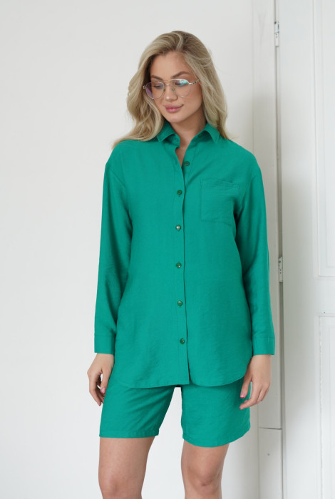 Костюм шорты и рубашка  5000 711 для беременных, зелёного цвета