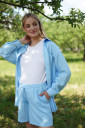 Лляний костюм шорти і сорочка для вагітних  5000 770, блакитний кольору