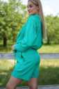 Лляний костюм шорти і сорочка для вагітних  5000 770, зеленого кольору
