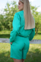 Лляний костюм шорти і сорочка для вагітних  5000 770, зеленого кольору