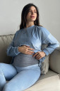 Джемпер та легінси для вагітних 44731541-4, блакитного кольору