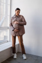 Демісезонна стьобана куртка в кольорі мока для вагітних, арт. 980274