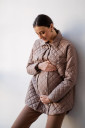 Демісезонна стьобана куртка в кольорі мока для вагітних, арт. 980274