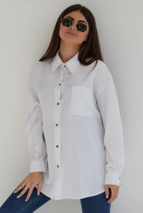 Блуза-сорочка для вагітних 2101755, біла