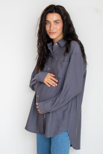 Блуза-сорочка для вагітних 2101711, графітова