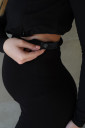 Трикотажні легінси для вагітних 3052041-2 з високим поясом, чорного кольору