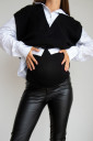 Кожаные леггинсы для беременных 4221226-4, чёрный