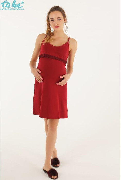 Ночная рубашка для беременных и кормления арт. 3059041, красны