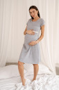 Ночная рубашка для беременных и кормления арт. 4138041, серый меланж