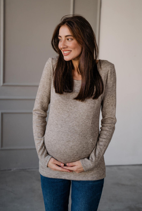 Джемпер 4015134 для беременных и кормления, серый