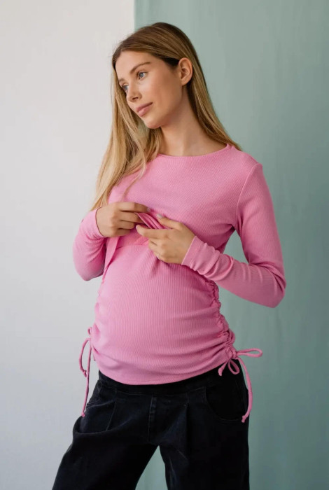 Джемпер для вагітних та годування 4354138, рожевий