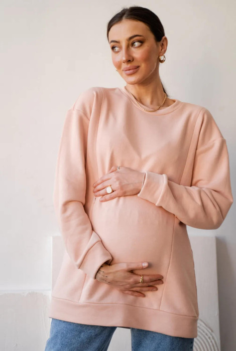 Персиковый джемпер для беременных и кормящих мам арт. 4355114