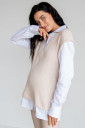 Вязаный джемпер с имитацией рубашки для беременных 4367142, молочный