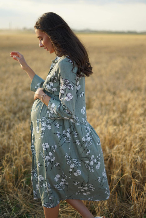 Сукня для вагітних та годування арт. 1457712, оливковий