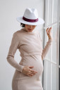 Платье 4217133 для беременных и кормления, бежевый