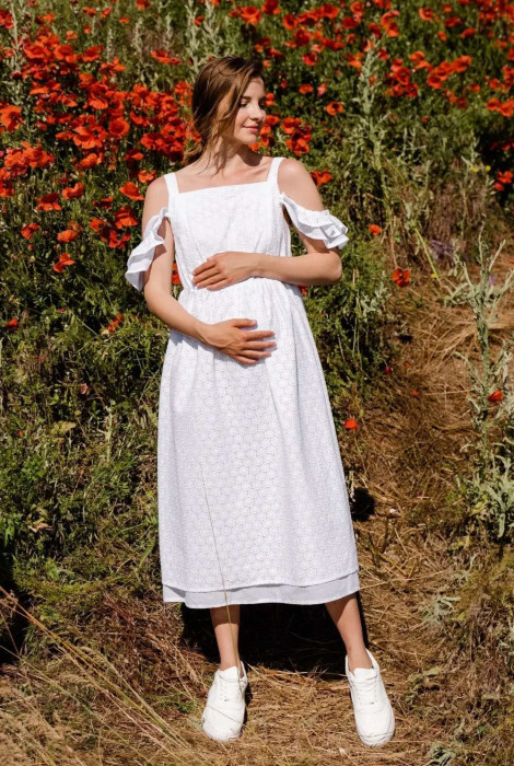Платье 2710753 для беременных и кормления, белый