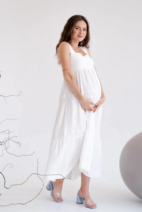 Сукня 4323746 для вагітних, білий