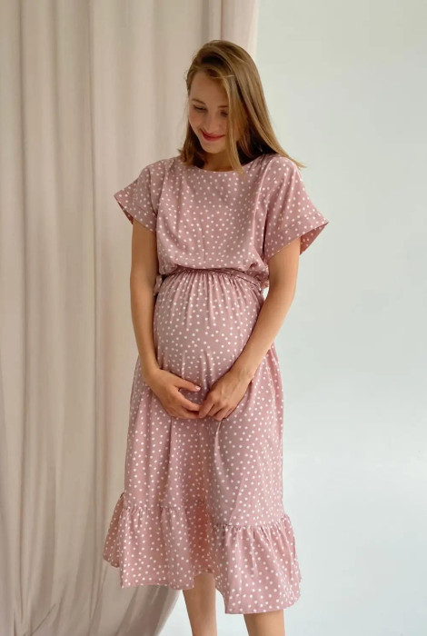 Платье 4337748 для беременных и кормления, хаки