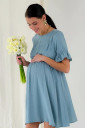 Невесомое платье для беременных и кормления 4249754, серо-голубой