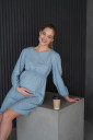 Сдержанное маленькое платье для беременных и кормления 4497763, голубой