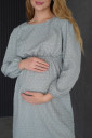 Сдержанное маленькое платье для беременных и кормления 4497763, серый