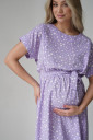 Невесомое платье для беременных и кормления 4337 768, лавандовое в горошек