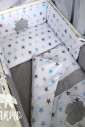 Набір в дитяче ліжко із 8 предметів, Різнокольорові зірочки