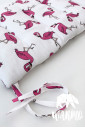 Защитный бортик в детскую кроватку, Розовые фламинго