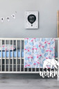 Комплект детского постельного белья, Фламинго на голубом