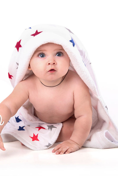 Детское банное полотенце с капюшоном Суперстар