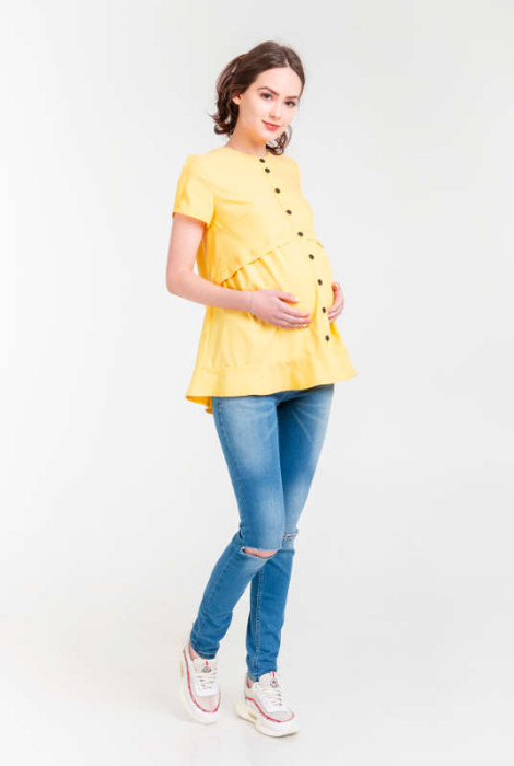 Сорочка для вагітних і мам, що годують Sunny, жовтий