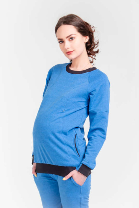 Свитшот для беременных и кормящих мам Energy Pants, васильковый