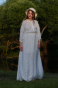 Платье для беременных и кормления Laluna, белый в горошек