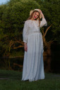 Сукня для вагітних та годування Laluna, білий в горошок