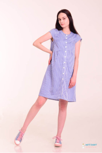 Сукня-сорочка для вагітних і годування Lolli синя полоска