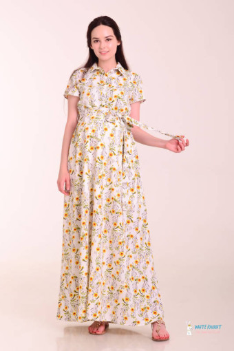 Платье для беременных и кормления Жасмин желтые цветы