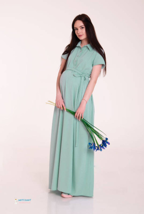 Платье для беременных и кормления Жасмин травяной