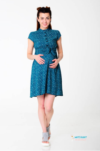 Сукня для вагітних і годування Alejandra, смарагдово-синій