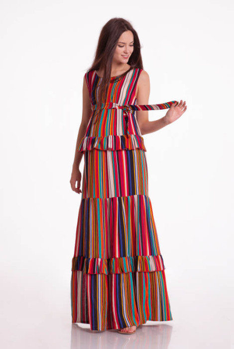 Платье для беременных Chili, цветные полоски
